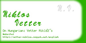 miklos vetter business card